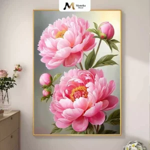 Tranh tráng gương hoa mẫu đơn cao cấp – MONOKA | Mẫu 2